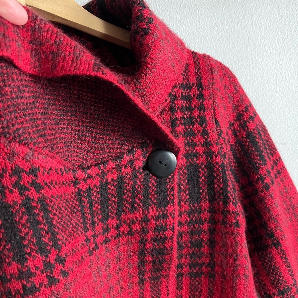 Christian Siriano Plaid Cowl Neck Wool Blend Sweater Wrap Top Sz S - Picture 5 of 9
